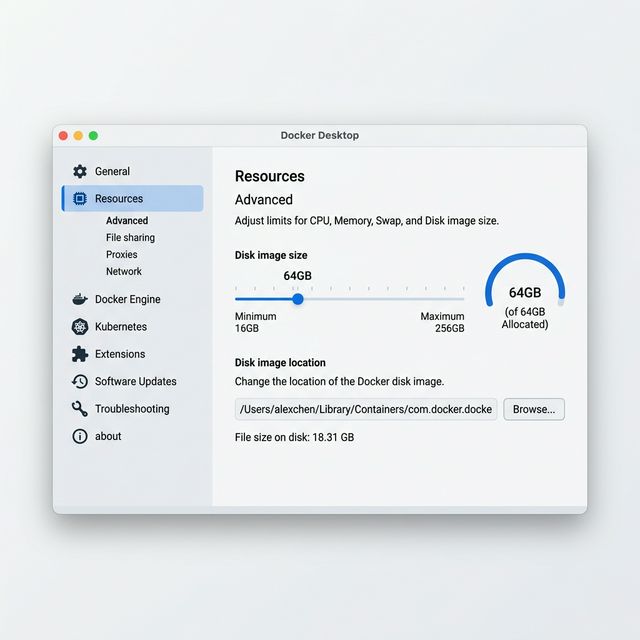 Налаштування ресурсів Docker Desktop на Mac
